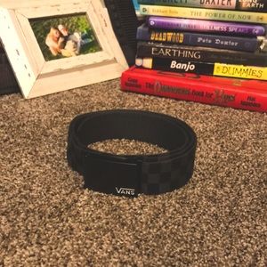 Vans 46in Black & Grey Checkered Belt with Clamp Buckle